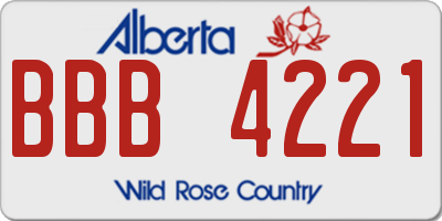 AB license plate BBB4221