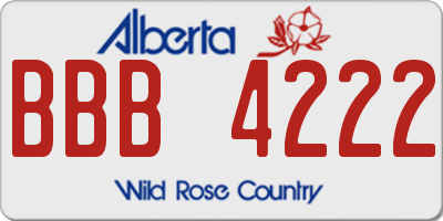 AB license plate BBB4222