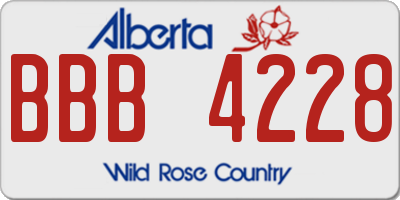 AB license plate BBB4228
