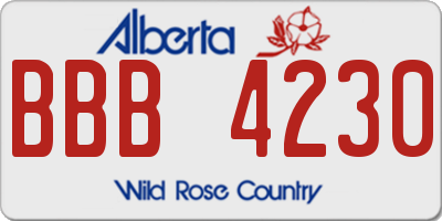 AB license plate BBB4230