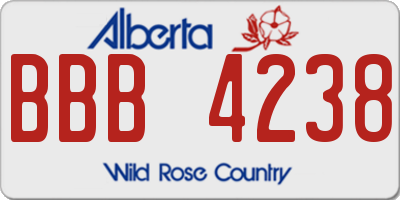 AB license plate BBB4238