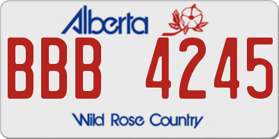 AB license plate BBB4245