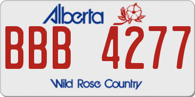AB license plate BBB4277