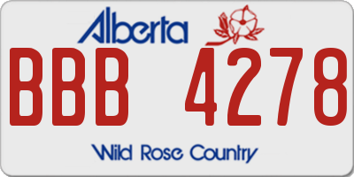 AB license plate BBB4278