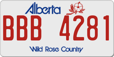 AB license plate BBB4281