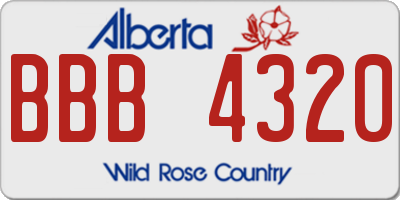 AB license plate BBB4320