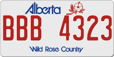 AB license plate BBB4323