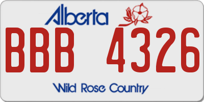 AB license plate BBB4326
