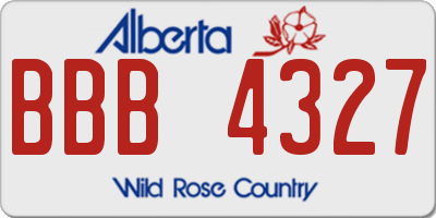 AB license plate BBB4327