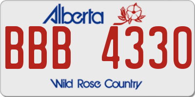 AB license plate BBB4330