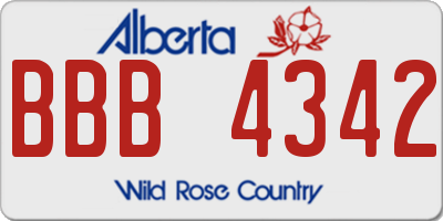 AB license plate BBB4342