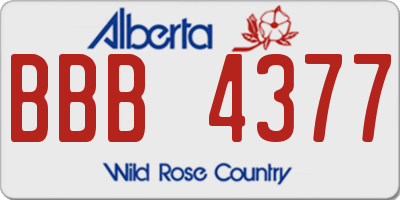 AB license plate BBB4377