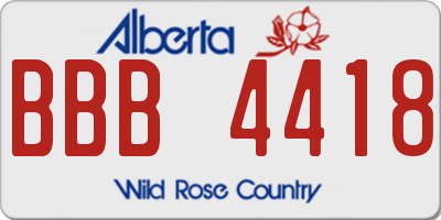 AB license plate BBB4418