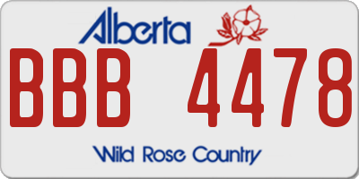 AB license plate BBB4478