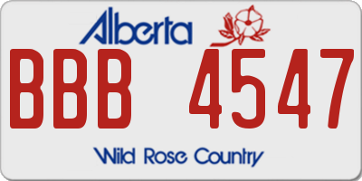 AB license plate BBB4547