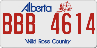AB license plate BBB4614