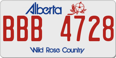 AB license plate BBB4728