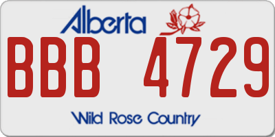 AB license plate BBB4729