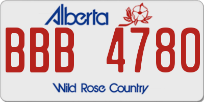 AB license plate BBB4780