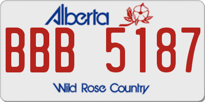 AB license plate BBB5187