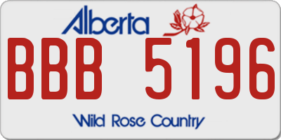 AB license plate BBB5196