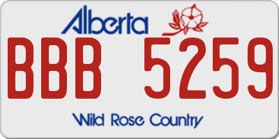 AB license plate BBB5259