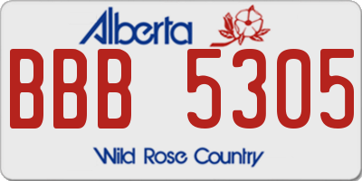 AB license plate BBB5305