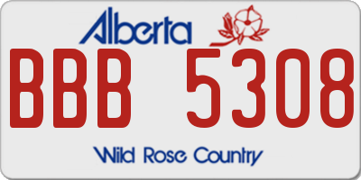 AB license plate BBB5308