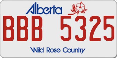 AB license plate BBB5325