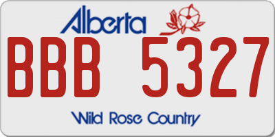 AB license plate BBB5327