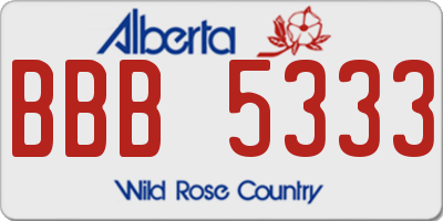 AB license plate BBB5333