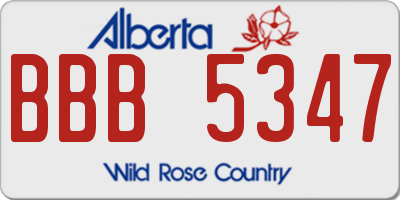 AB license plate BBB5347
