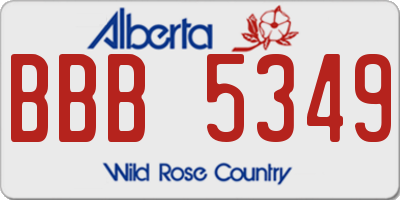 AB license plate BBB5349