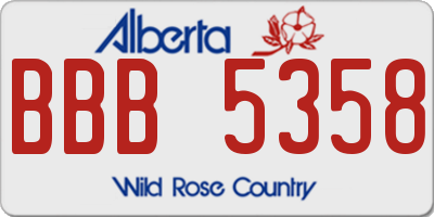 AB license plate BBB5358