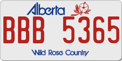 AB license plate BBB5365