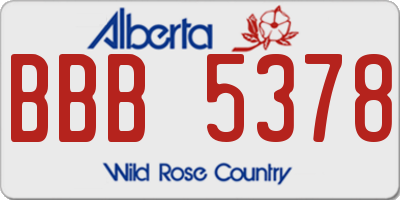 AB license plate BBB5378