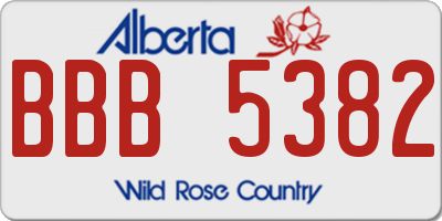 AB license plate BBB5382