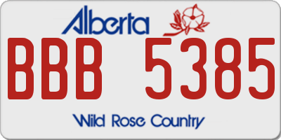 AB license plate BBB5385