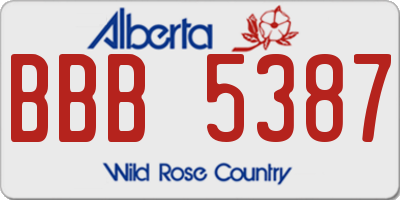 AB license plate BBB5387