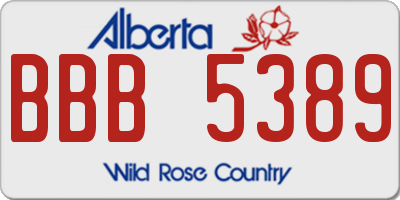 AB license plate BBB5389