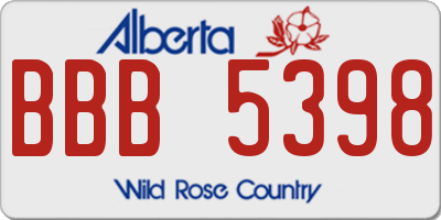 AB license plate BBB5398