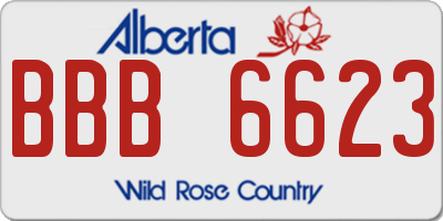 AB license plate BBB6623