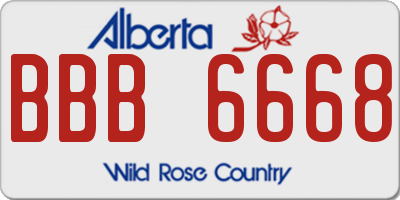 AB license plate BBB6668