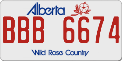 AB license plate BBB6674