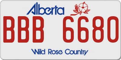 AB license plate BBB6680