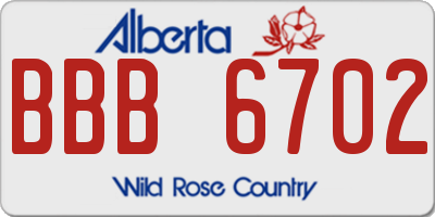 AB license plate BBB6702