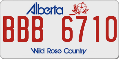 AB license plate BBB6710