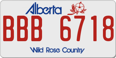 AB license plate BBB6718