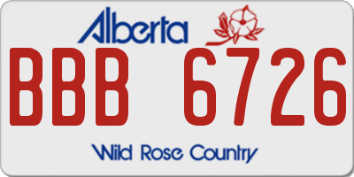 AB license plate BBB6726