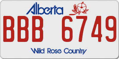 AB license plate BBB6749
